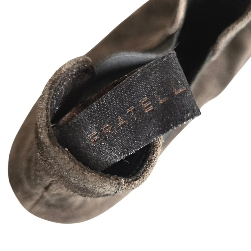 Fratelli Rossetti Men's Suede Boots Slip On Brown Casual Size 7.5 Made‎ in Italy